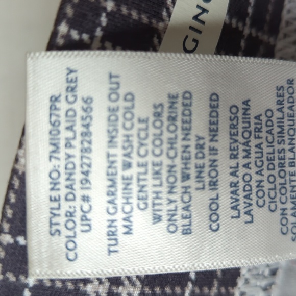 Seven7 Plaid Pull On Legging Pants M Dandy Plaid Gray - Picture 4 of 15